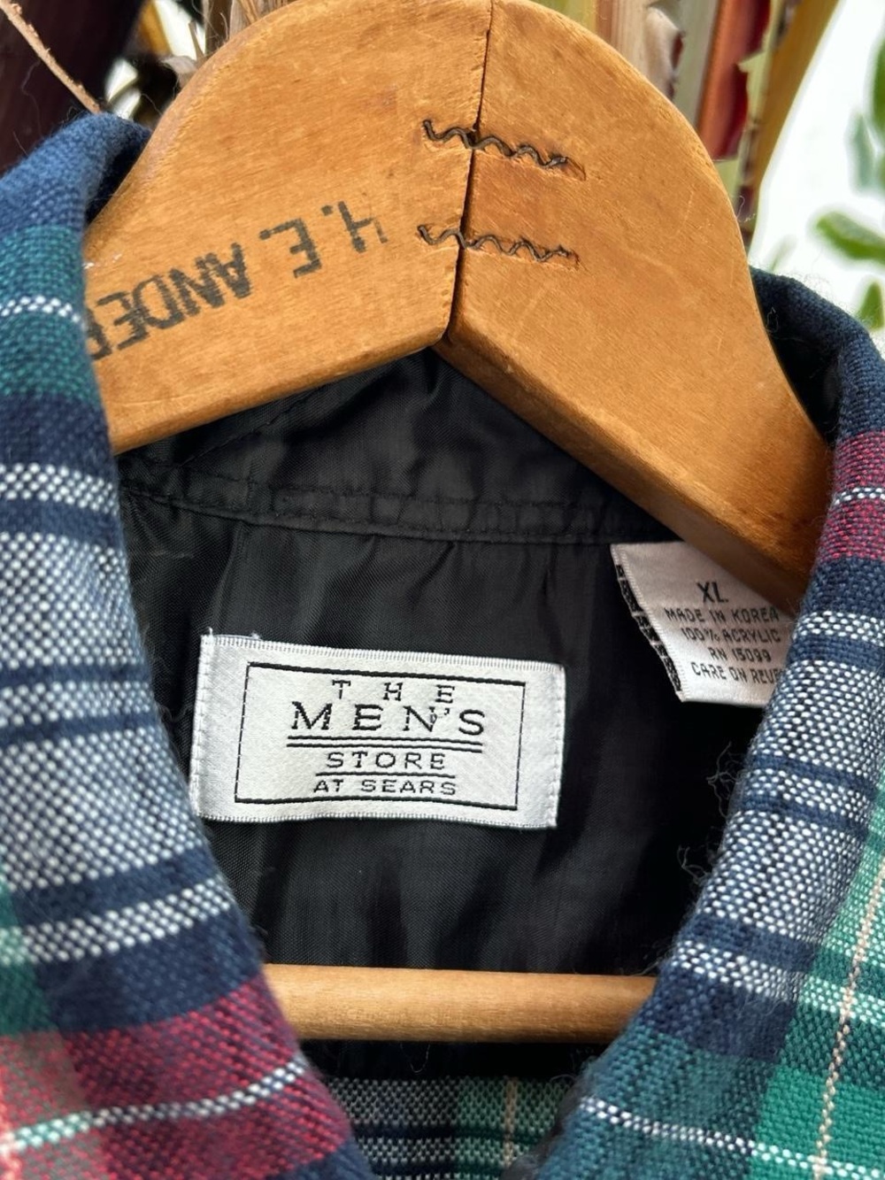 Vintage 1990s Sears The Men’s Store Plaid Shirt Jacket XL Korea - Picture 2 of 3